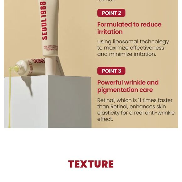 KSECRET, SEOUL 1988 Eye Cream: Retinal Liposome 4% + Fermented Bean - Picture 9 of 14